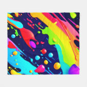 Rainbow Splash Art Fleecedecke (Vorderseite (Horizontal))