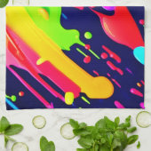 Rainbow Splash Art Geschirrtuch (Gefaltet)