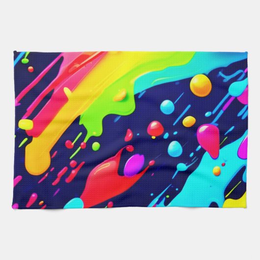 Rainbow Splash Art Geschirrtuch (Horizontal)