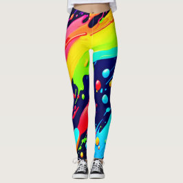 Rainbow Splash Art Leggings