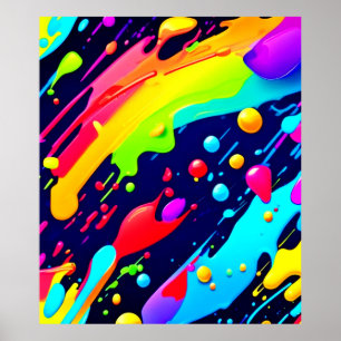 Rainbow Splash Art Poster
