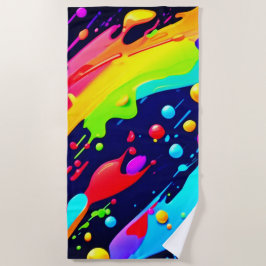 Rainbow Splash Art Strandtuch