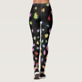 Rainbow Splash Design auf schwarzem Hintergrund Leggings (Rückseite)