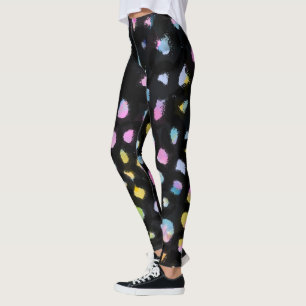 Rainbow Splash Design auf schwarzem Hintergrund Leggings