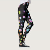 Rainbow Splash Design auf schwarzem Hintergrund Leggings (Rechts)