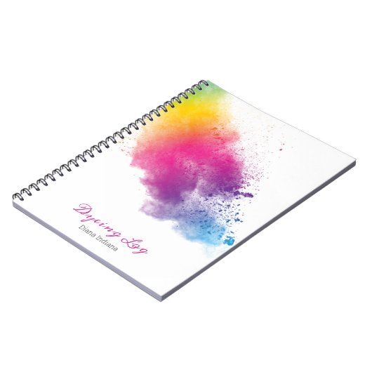 Rainbow Splash Dyeing Log Notizblock (Linke Seite)