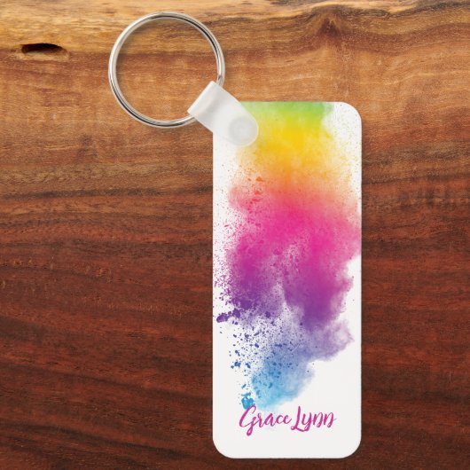Rainbow Splash Dyeing Schlüsselanhänger (Vorderseite)