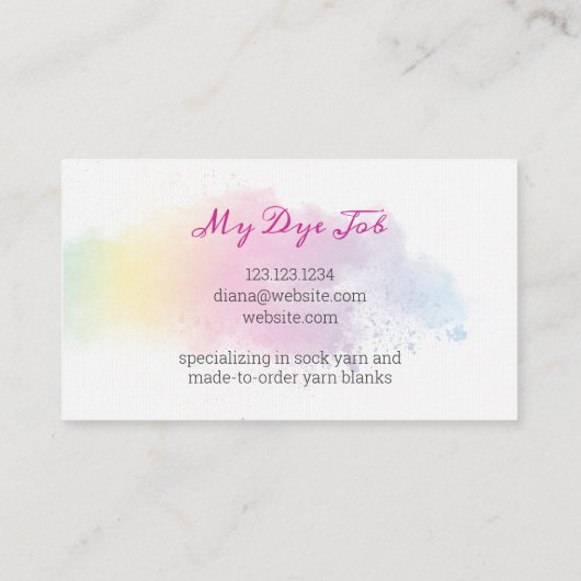 Rainbow Splash Dyeing Visitenkarte (Rückseite)