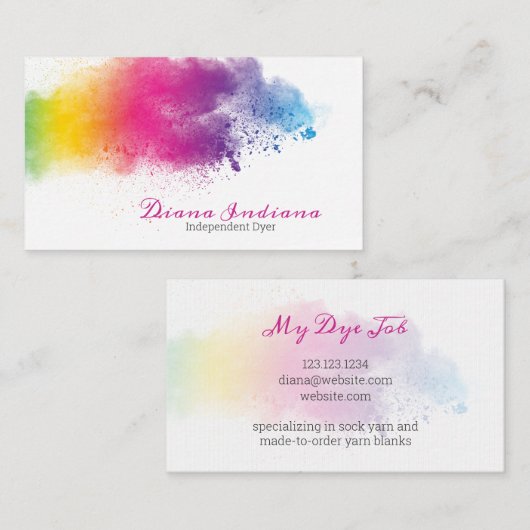 Rainbow Splash Dyeing Visitenkarte (Vorne/Hinten)