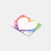Rainbow Splash Herz Sticky Notizen (angewinkelt)