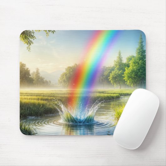 Rainbow-Splash in einem Stream Mousepad (Mit Mouse)