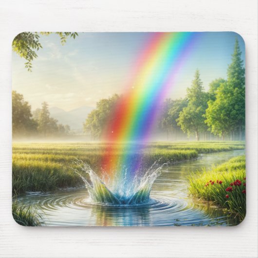 Rainbow-Splash in einem Stream Mousepad (Vorne)