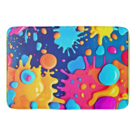 Rainbow Splash Paint Art Badematte