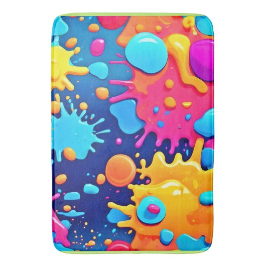 Rainbow Splash Paint Art Badematte (Vorderseite Vertikal)