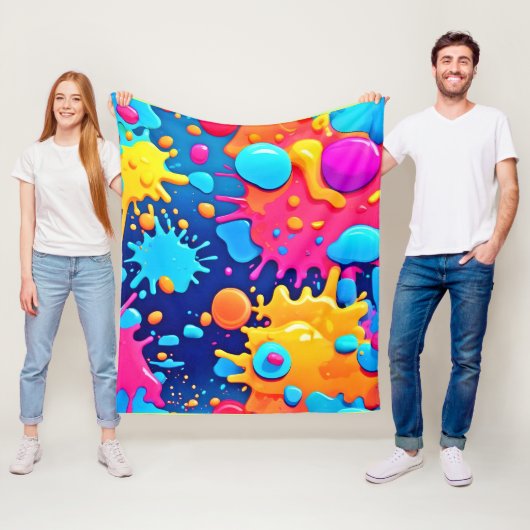 Rainbow Splash Paint Art Fleecedecke (Beispiel)