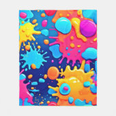 Rainbow Splash Paint Art Fleecedecke (Vorderseite)