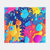 Rainbow Splash Paint Art Fleecedecke (Vorderseite (Horizontal))