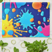 Rainbow Splash Paint Art Geschirrtuch (Gefaltet)