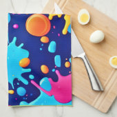 Rainbow Splash Paint Art Geschirrtuch (Viertel Falte)