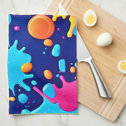 Rainbow Splash Paint Art Geschirrtuch (Viertel Falte)