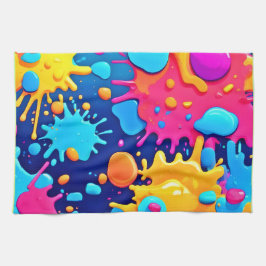 Rainbow Splash Paint Art Geschirrtuch