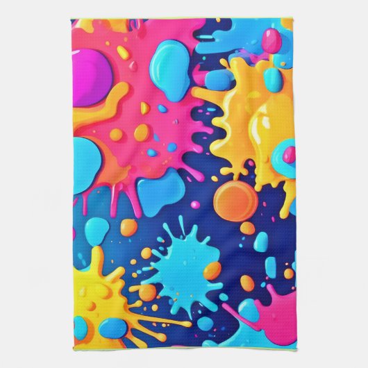 Rainbow Splash Paint Art Geschirrtuch (Vertikal)