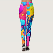 Rainbow Splash Paint Art Leggings (Rückseite)