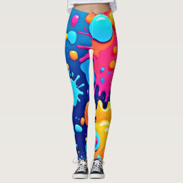 Rainbow Splash Paint Art Leggings