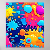 Rainbow Splash Paint Art Poster (Vorne)