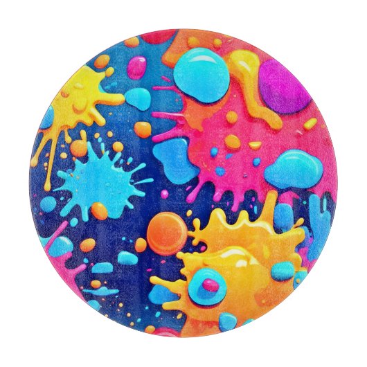 Rainbow Splash Paint Art Schneidebrett (Vorderseite)