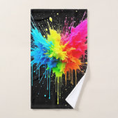 Rainbow Splash Powder Art Badhandtuch Set (Handtuch)