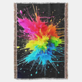 Rainbow Splash Powder Art Decke (Vorderseite Vertikal)
