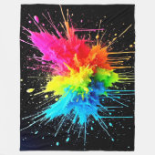 Rainbow Splash Powder Art Fleecedecke (Vorderseite)