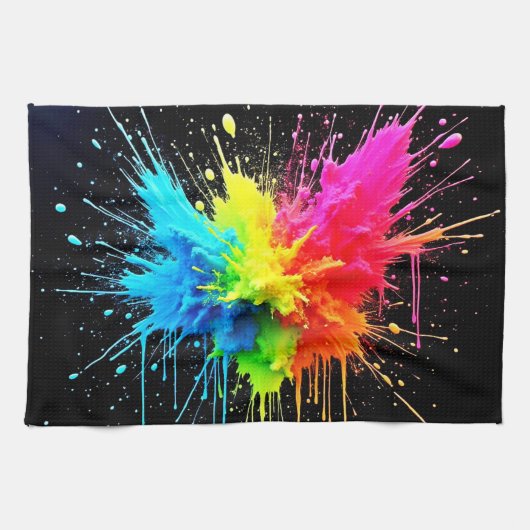 Rainbow Splash Powder Art Geschirrtuch (Horizontal)