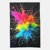 Rainbow Splash Powder Art Geschirrtuch (Vertikal)