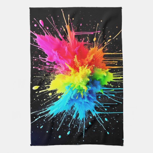 Rainbow Splash Powder Art Geschirrtuch (Vertikal)