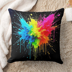 Rainbow Splash Powder Art Kissen