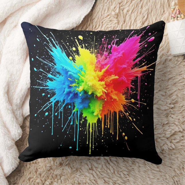 Rainbow Splash Powder Art Kissen (Decke)