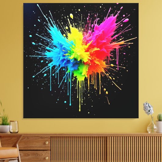 Rainbow Splash Powder Art Leinwanddruck (Insitu (Wohnzimmer))