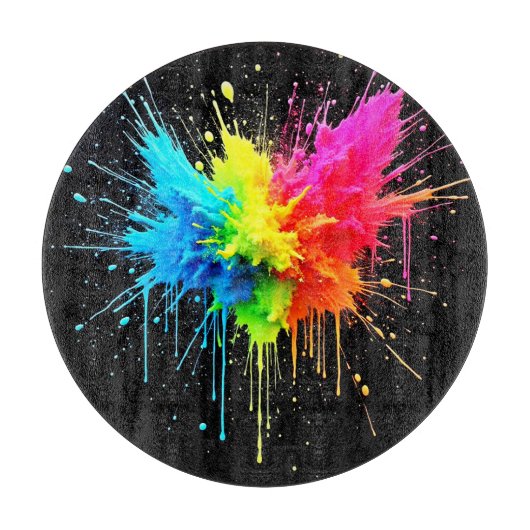 Rainbow Splash Powder Art Schneidebrett (Vorderseite)