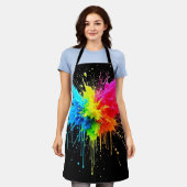 Rainbow Splash Powder Art Schürze (Getragen)