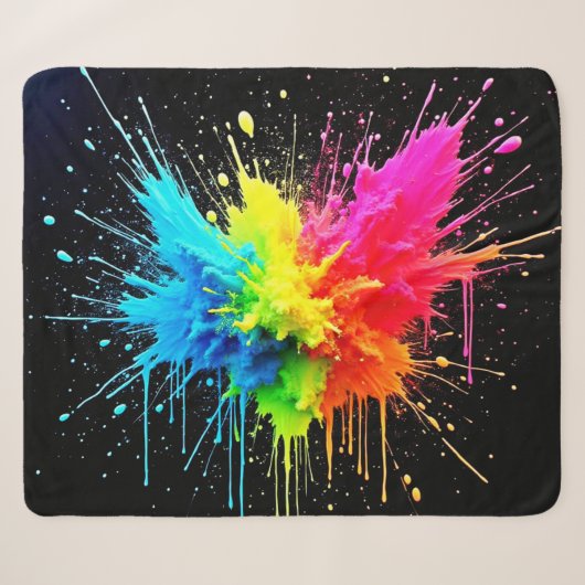 Rainbow Splash Powder Art Sherpadecke (Vorderseite (Horizontal))