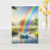 Rainbow Splashing am Geburtstag Karte (Gelbe Blume)