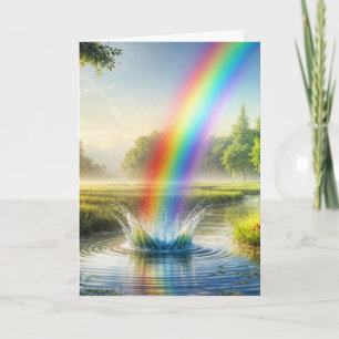 Rainbow Splashing am Geburtstag Karte