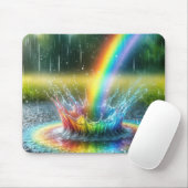 Rainbow-Splashing in einer Pfütze Mousepad (Mit Mouse)