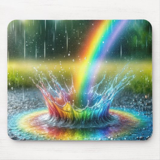 Rainbow-Splashing in einer Pfütze Mousepad (Vorne)