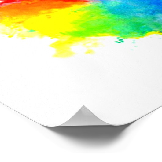 Rainbow Splattered Heart Print Poster (Ecke)
