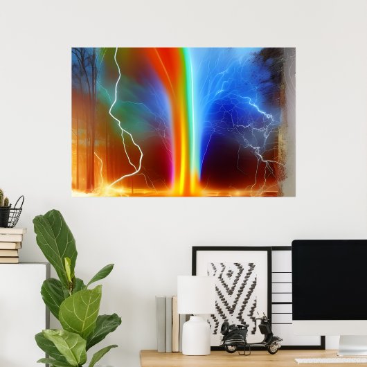 Rainbow Split Lightning Poster (Heimbüro)