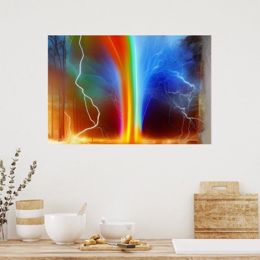 Rainbow Split Lightning Poster (Küche)