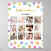 Rainbow Spot Birthday Foto Milestone Poster (Vorne)